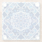 Mosaikmuster in Indigo und Cobalt Blue Glasuntersetzer (Rückseite)