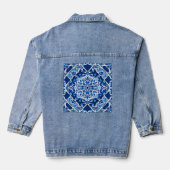 Mosaikmuster in Indigo und Cobalt Blue Jeansjacke (Rückseite)
