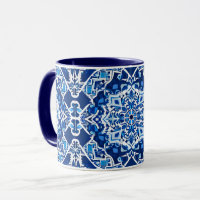 Mosaikmuster in Indigo und Cobalt Blue