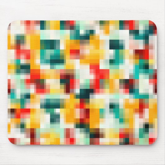 Mosaikmuster - Rot-Grün-Gelb-Weiß Mousepad (Vorne)