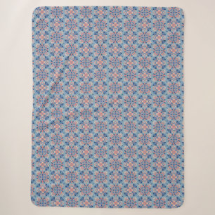 Mosaikmuster Staubblau Sherpadecke