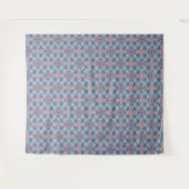 Mosaikmuster Staubblau Wandteppich (Vorderseite (Horizontal))