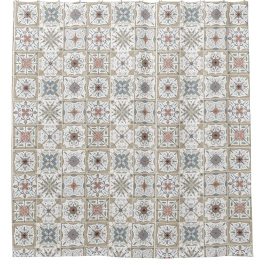 Mosaikmusterfliese Duschvorhang (Vorderseite)