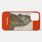 Mosaikpferd, Orange, Name, Case-Mate iPhone Hülle (Rückseite (Horizontal))