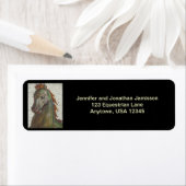 Mosaikpferde Rücksendeadressen-Aufkleber, schwarz (Insitu)