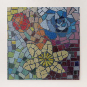 Mosaikpuzzle: Farbige Blume Puzzle