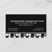 Mosaikquadrate Tilgung schwarz + weiß monochrom Visitenkarte (Rückseite)