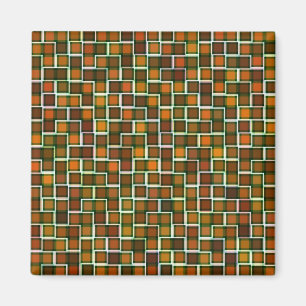 Mosaikquadratmuster für abstrakte Erde Magnet
