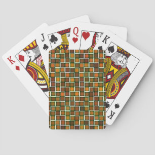 Mosaikquadratmuster für abstrakte Erde Spielkarten