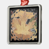 Mosaikrahmen im Herbst Silbernes Ornament (Links)