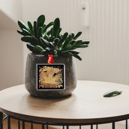 Mosaikrahmen im Herbst Silbernes Ornament