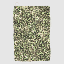 Mosaikschichten in rauem grünem Sepia und glitzern Golfhandtuch