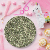 Mosaikschichten in rauem grünem Sepia und glitzern Pappteller (Party)