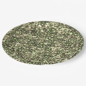 Mosaikschichten in rauem grünem Sepia und glitzern Pappteller (Schrägansicht)