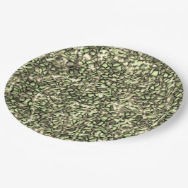 Mosaikschichten in rauem grünem Sepia und glitzern Pappteller