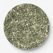 Mosaikschichten in rauem grünem Sepia und glitzern Pappteller (Vorderseite)