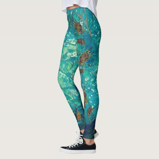 Mosaiksee-Leggings mit Schildkröten Leggings (Links)
