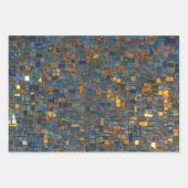 Mosaiksteine in Blau und Gold Geschenkpapier Set (Vorderseite 3)