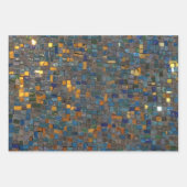 Mosaiksteine in Blau und Gold Geschenkpapier Set (Vorderseite)