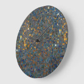 Mosaiksteine in Blau und Gold Große Wanduhr (Winkel)