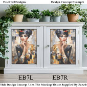 Mosaikstil Kunst der glamourösen Frau EB7L Decoupa Seidenpapier