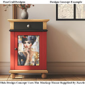 Mosaikstil Kunst der glamourösen Frau EB7L Decoupa Seidenpapier