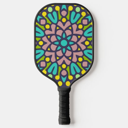 Mosaikstil, Mandala-Muster Pickleball Schläger (Vorderseite)