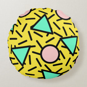Mosaikstreifen: Retromemphismuster Rundes Kissen