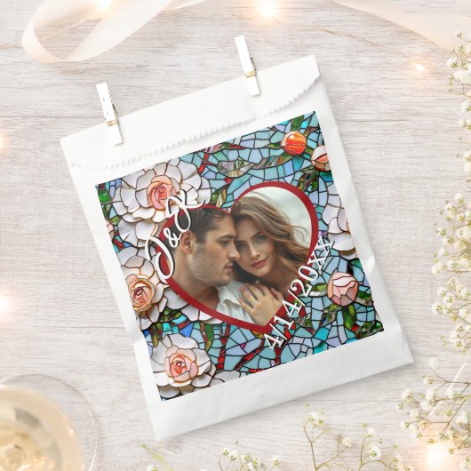 Mosaikverziertes Glas und Personalisierte Hochzeit Geschenktütchen (Ausgeschnitten)