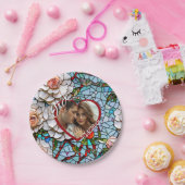 Mosaikverziertes Glas und Personalisierte Hochzeit Pappteller (Party)