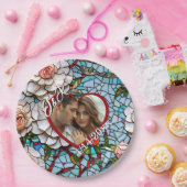 Mosaikverziertes Glas und Personalisierte Hochzeit Pappteller (Party)