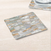 Mosaikwachen Kunst - Perlen und Pastellfarben Gold Rechteckiger Pappuntersetzer (angewinkelt)