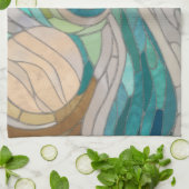 Mosaikwelle und Mond Geschirrtuch (Gefaltet)