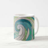 Mosaikwelle und Mond Kaffeetasse (VorderseiteRechts)