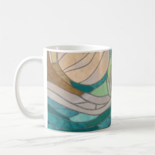 Mosaikwelle und Mond Kaffeetasse (Links)