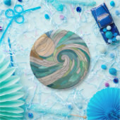 Mosaikwelle und Mond Pappteller (Party)