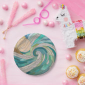 Mosaikwelle und Mond Pappteller (Party)