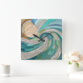 Mosaikwelle und Mond Quadratische Wanduhr (Zuhause)