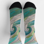 Mosaikwelle und Mond Socken (Oben)