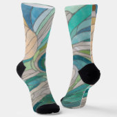 Mosaikwelle und Mond Socken (Gewinkelt)