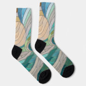 Mosaikwelle und Mond Socken (Rechts)