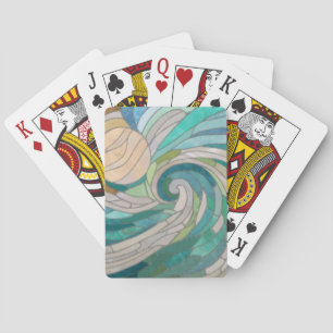 Mosaikwelle und Mond Spielkarten