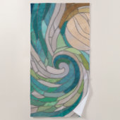 Mosaikwelle und Mond Strandtuch (Vorderseite)