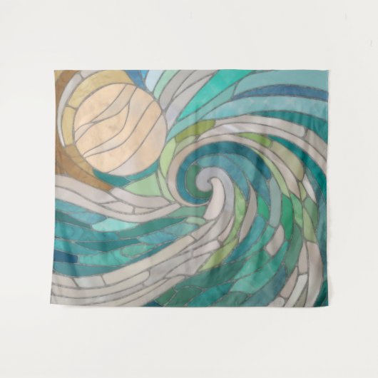 Mosaikwelle und Mond Wandteppich (Vorderseite (Horizontal))