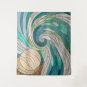 Mosaikwelle und Mond Wandteppich (Vorderseite)