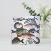 MOSAISCHE FISCHE, OZEANISCHE FISCHEREIFAHRT EINLADUNG (Stehend Vorderseite)