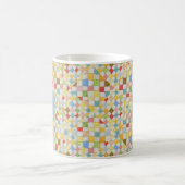 MOSAISCHE QUILT Weiße Tasse + Text / Blau (Mittel)