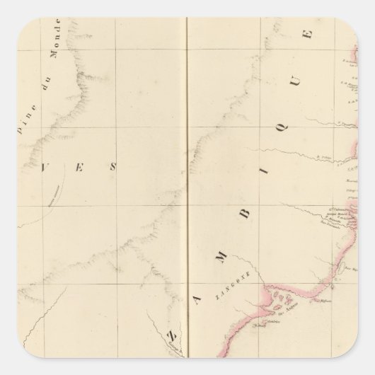 Mosambik - Afrika 47 Quadratischer Aufkleber (Vorderseite)