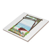 Mosambik Cartoon-Urlaubsposter Fliese (Seite)
