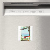 Mosambik Cartoon-Urlaubsposter Magnet (In Situ (Geschirrspüler))